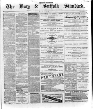 cover page of Bury & Suffolk Standard published on November 23, 1875