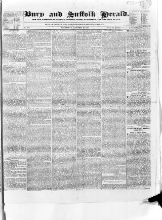 cover page of Bury and Suffolk Herald published on November 23, 1836