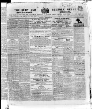 cover page of Bury and Suffolk Herald published on December 25, 1844