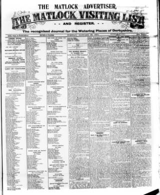 cover page of Matlock Visiting List published on January 26, 1904