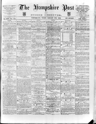 cover page of Hampshire Post and Southsea Observer published on January 26, 1900