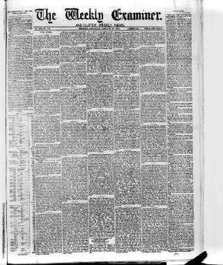 cover page of Weekly Examiner (Belfast) published on January 26, 1884