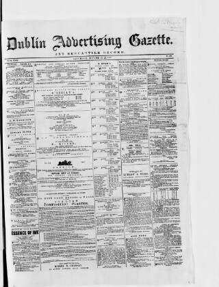 cover page of Dublin Advertising Gazette published on November 23, 1867