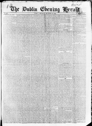 cover page of Dublin Evening Herald 1846 published on December 30, 1852