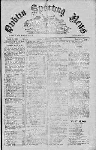 cover page of Dublin Sporting News published on December 30, 1901