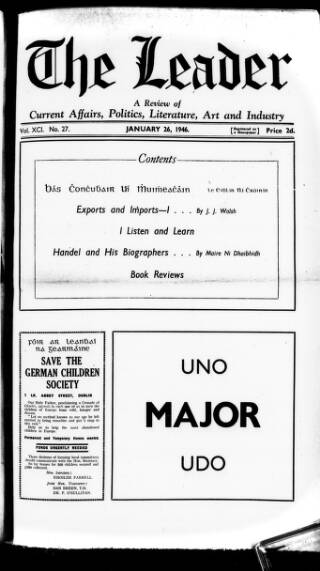 cover page of Dublin Leader published on January 26, 1946