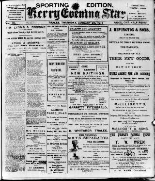 cover page of Kerry Evening Star published on January 26, 1911