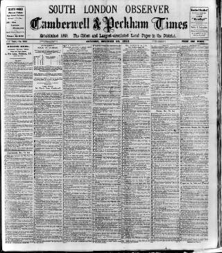 cover page of South London Observer published on November 23, 1912