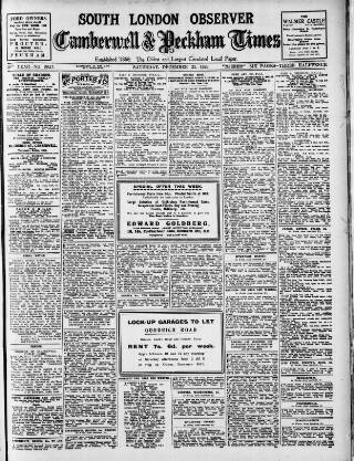 cover page of South London Observer published on December 25, 1926