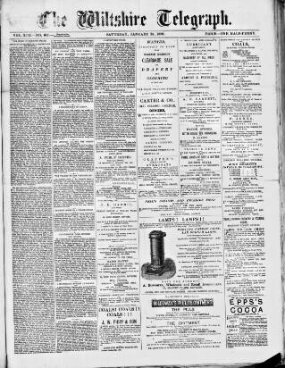 cover page of Wiltshire Telegraph published on January 26, 1889