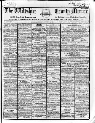 cover page of Wiltshire County Mirror published on December 25, 1861