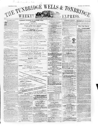 cover page of Tunbridge Wells Weekly Express published on January 26, 1869