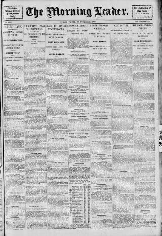 cover page of Morning Leader published on November 23, 1906