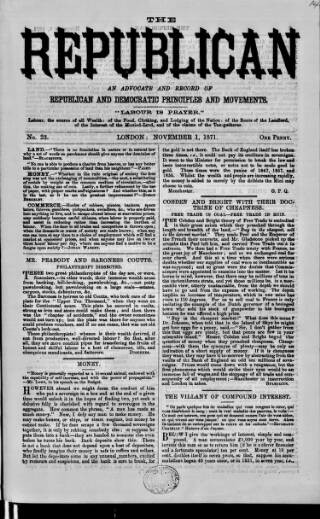 cover page of Republican published on November 1, 1871