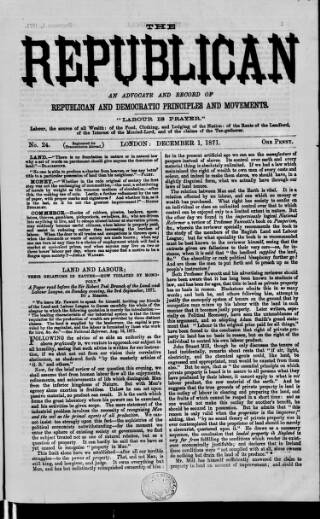 cover page of Republican published on December 1, 1871