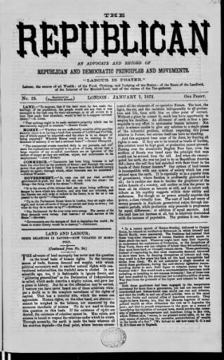 cover page of Republican published on January 1, 1872