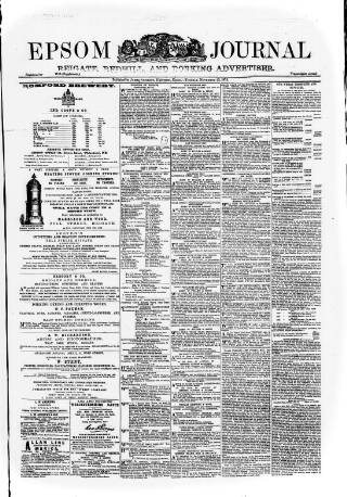 cover page of Epsom Journal published on November 23, 1875