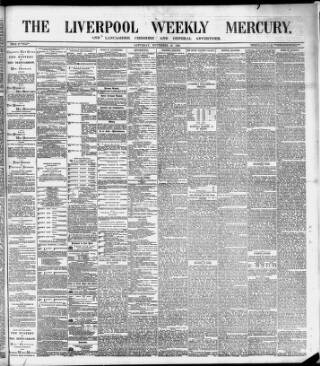 cover page of Liverpool Weekly Mercury published on November 23, 1889