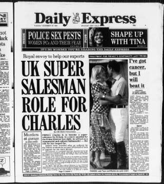 cover page of Daily Express published on November 23, 1993