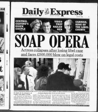 cover page of Daily Express published on January 26, 1994