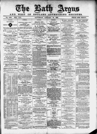 cover page of Bath Argus published on January 26, 1889