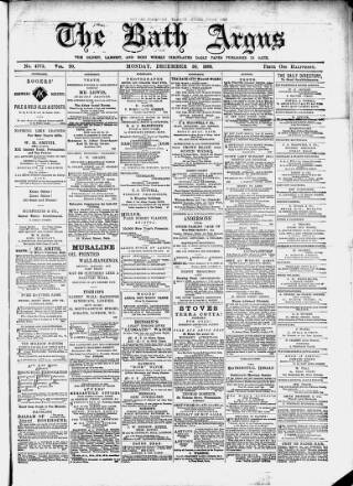 cover page of Bath Argus published on December 30, 1889