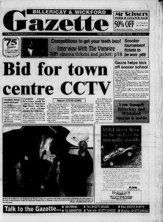 cover page of Billericay Gazette published on January 26, 1995