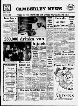 cover page of Camberley News published on December 9, 1988