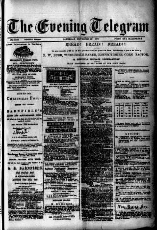 cover page of Evening Express Telegram (Cheltenham) published on November 23, 1878