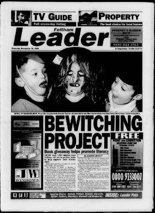 cover page of Feltham Leader published on November 18, 1999