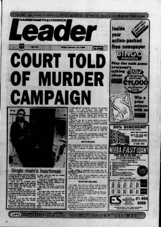 cover page of Hammersmith & Chiswick Leader published on January 15, 1988