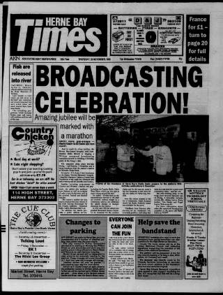 cover page of Herne Bay Times published on November 23, 1995