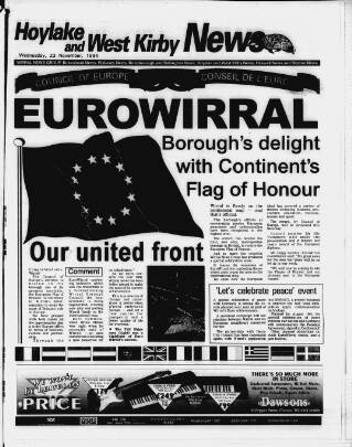 cover page of Hoylake & West Kirby News published on November 23, 1994