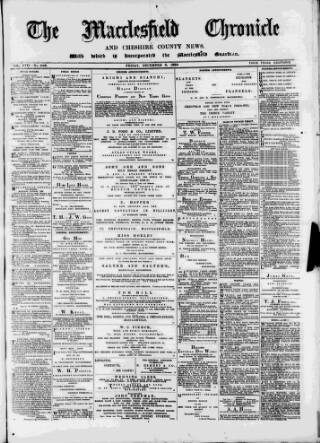 cover page of Macclesfield Chronicle and Cheshire County News published on December 6, 1889