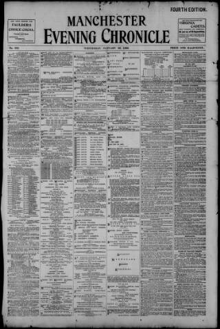 cover page of Manchester Evening Chronicle published on January 26, 1898