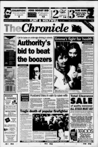 cover page of Flint & Holywell Chronicle published on January 26, 1996