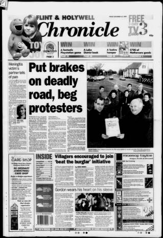 cover page of Flint & Holywell Chronicle published on December 10, 1999