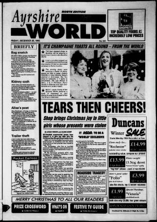 cover page of Ayrshire World published on December 25, 1992