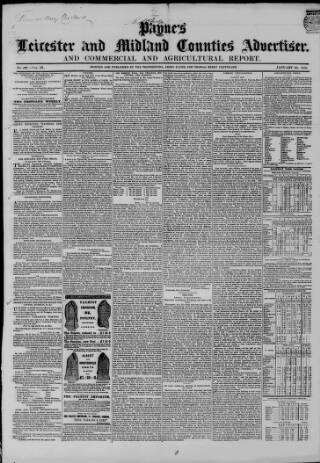 cover page of Leicester Advertiser published on January 26, 1850