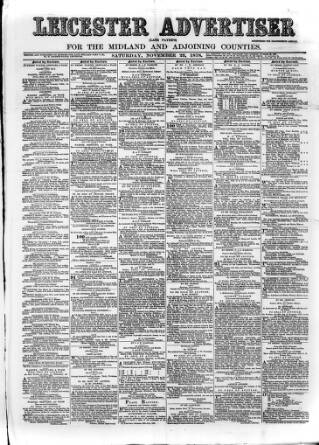 cover page of Leicester Advertiser published on November 23, 1878