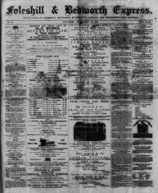 cover page of Foleshill & Bedworth Express published on November 28, 1874