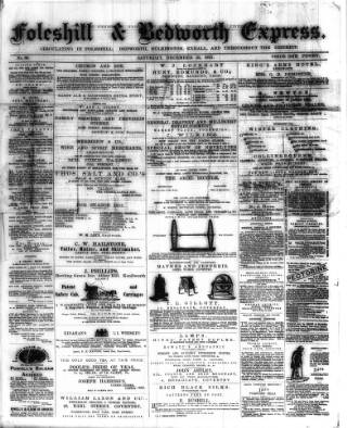 cover page of Foleshill & Bedworth Express published on December 25, 1875