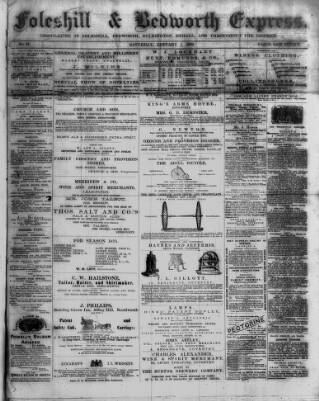 cover page of Foleshill & Bedworth Express published on January 1, 1876