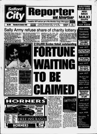 cover page of Salford City Reporter published on January 26, 1995