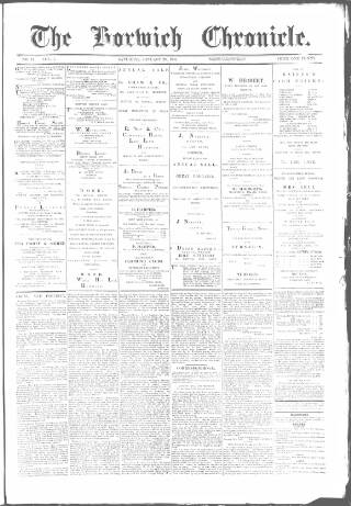 cover page of Horwich Chronicle published on January 26, 1889