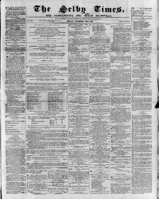 cover page of Selby Times published on November 23, 1883