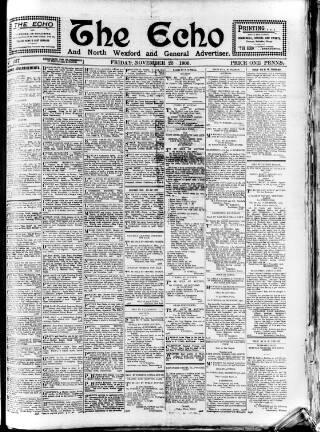 cover page of Enniscorthy Echo and South Leinster Advertiser published on November 23, 1906