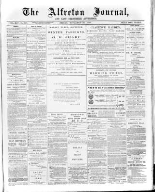 cover page of Alfreton Journal published on November 23, 1883