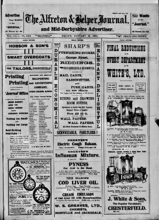 cover page of Alfreton Journal published on January 26, 1912