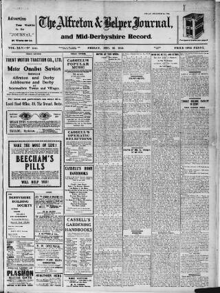 cover page of Alfreton Journal published on December 25, 1914